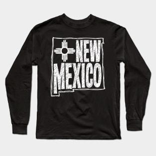 New Mexico (White Graphic) Long Sleeve T-Shirt